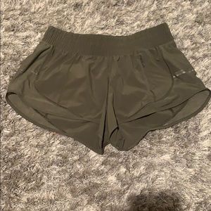 Army green lululemon shorts